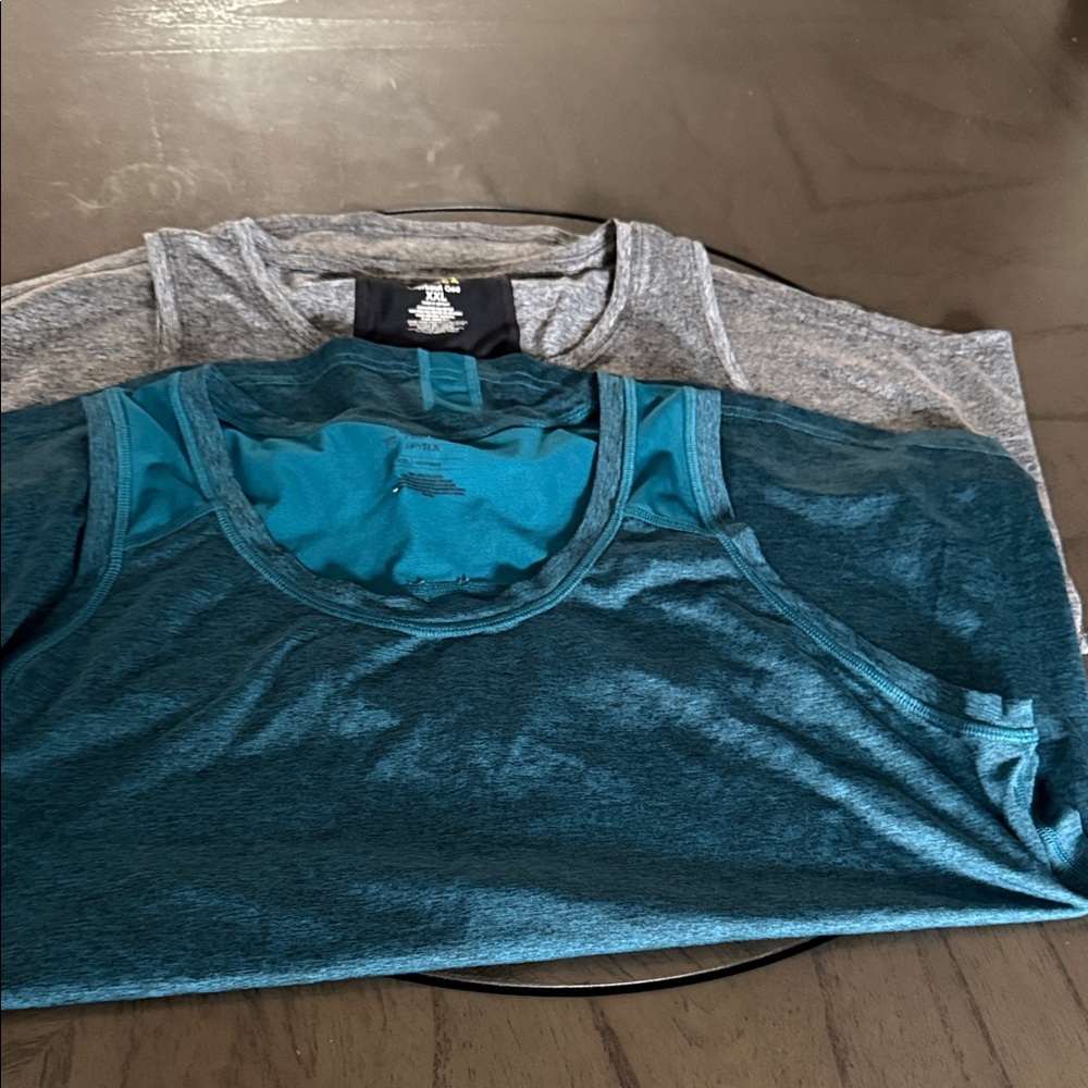 Tek Gear Gray and Teal Tank Tops